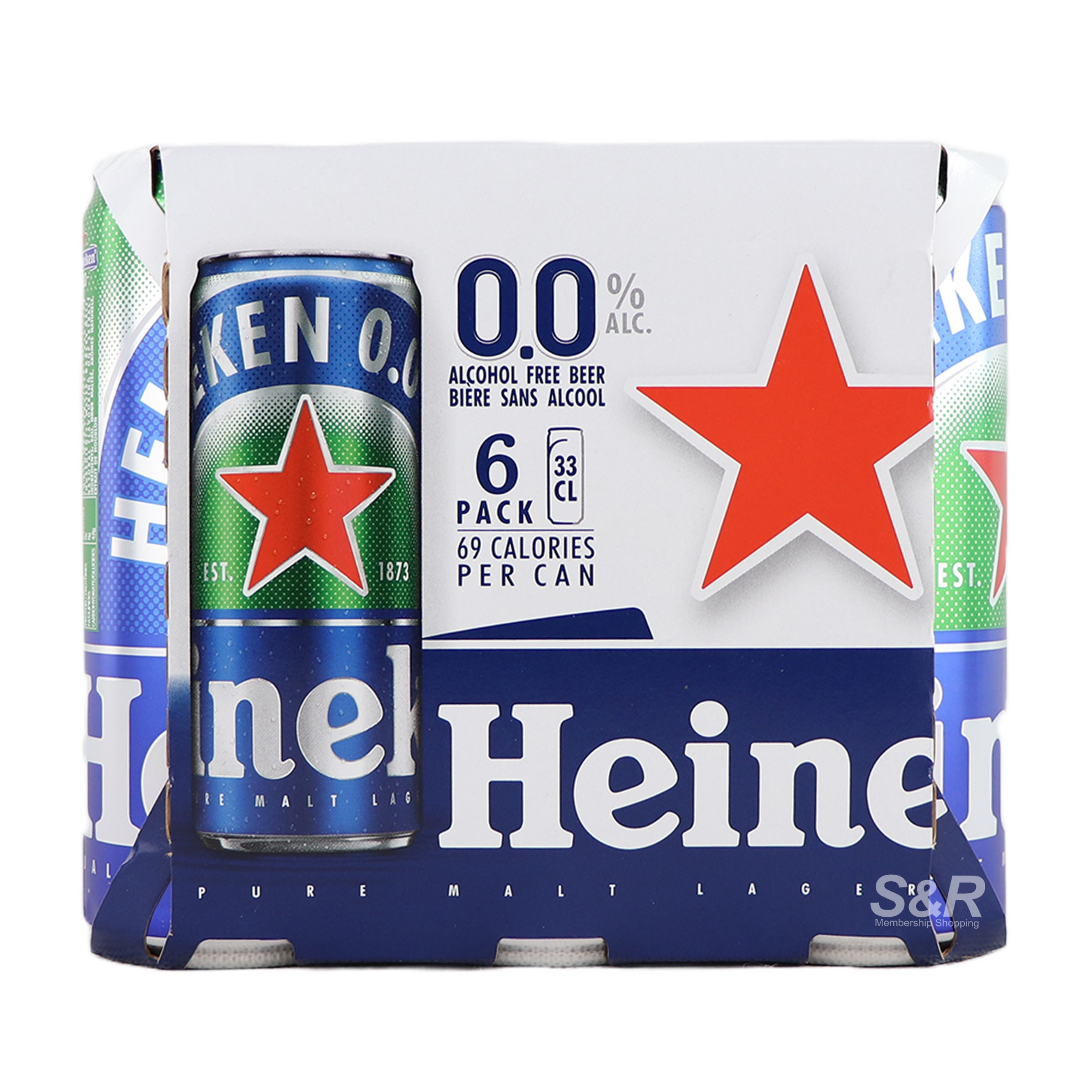 Heineken 0.0 Non-Alcoholic Lager Beer (330mL x 6pcs)